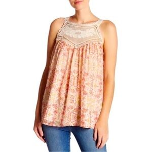 NWT Joie Bayard Crocheted Lace Trim Silk Chiffon Tank | Size Small